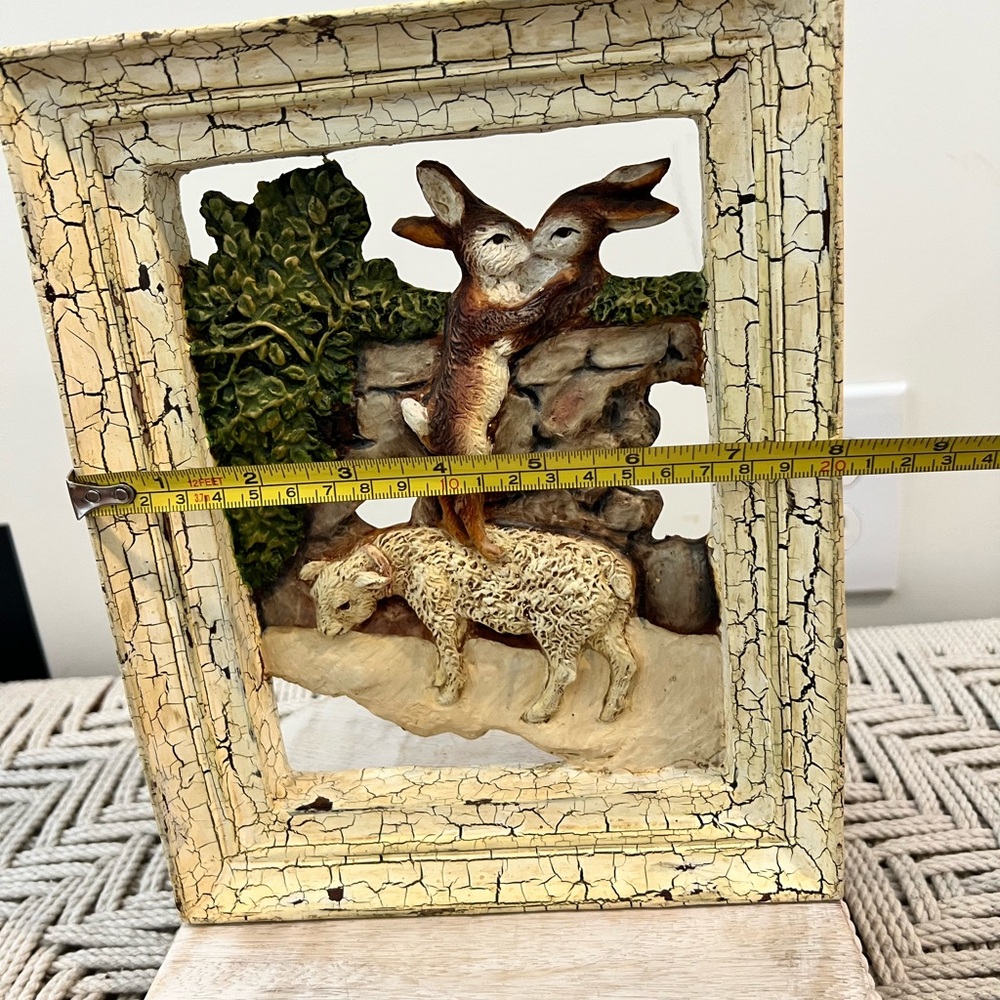 Vintage Shabby Chic Wood Rustic Animal Relief Wall Art - Picture 14 of 16